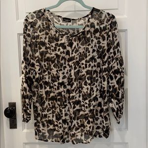 Talbots Animal print sheer blouse
